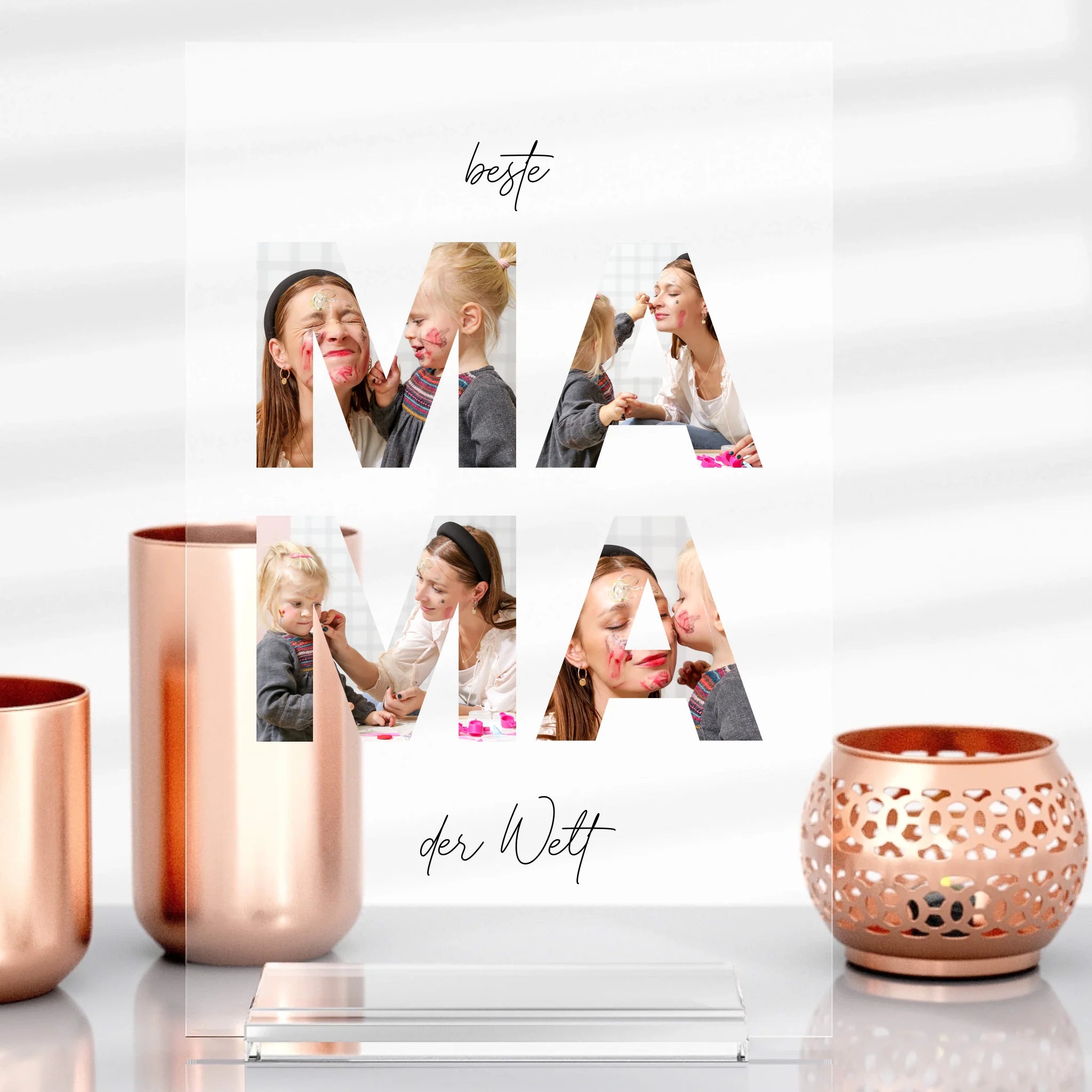 Mama Bild-Aufsteller aus Glas